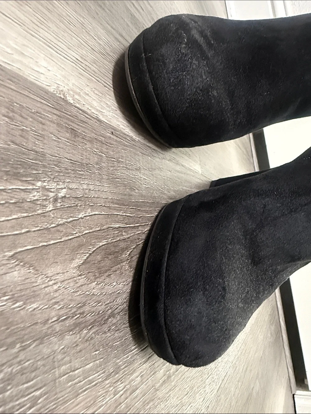 Impo Black Suede Ankle Booties with Side Buckle Detail 9